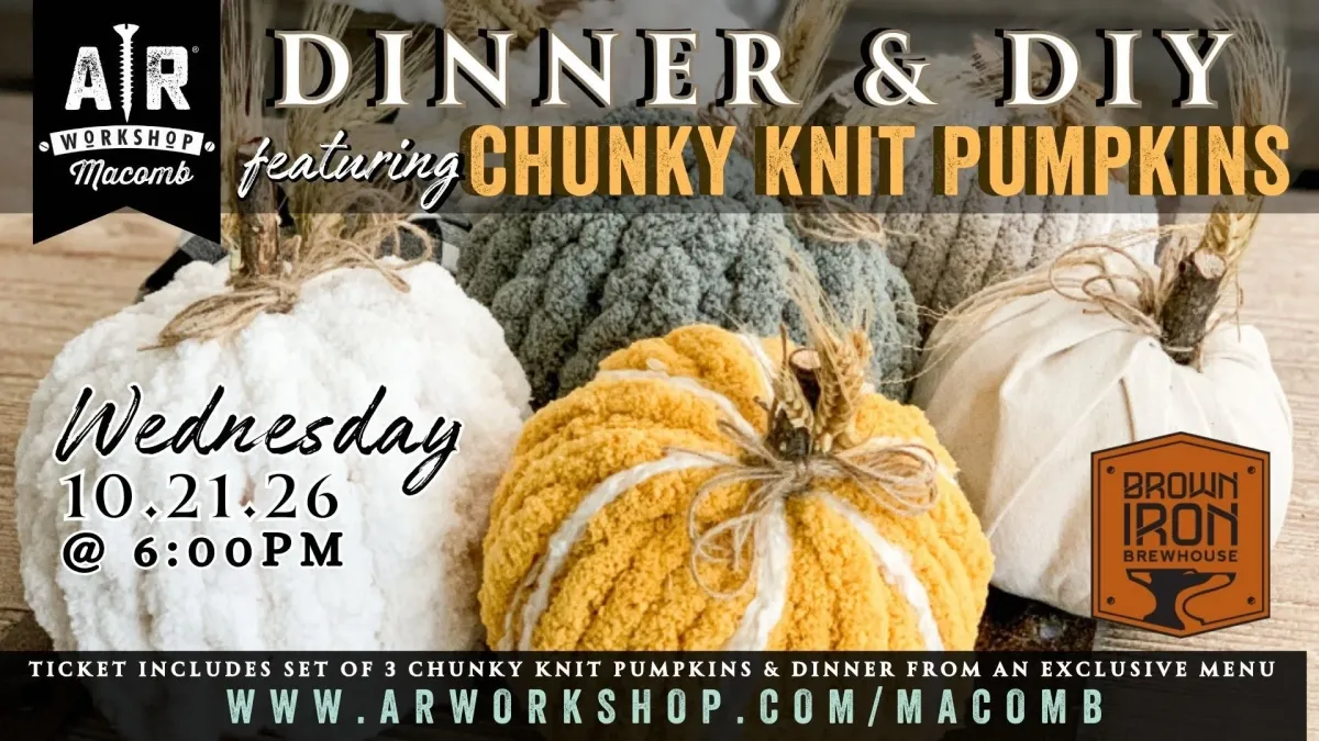 Dinner & DIY Chunky Knit Pumpkins — Brown Iron - 2